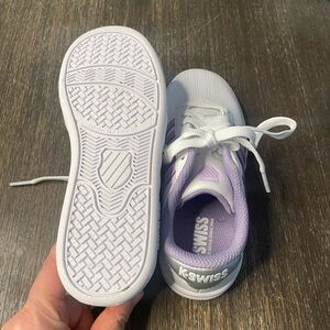 K-Swiss Kids' White and Lavender Sneakers